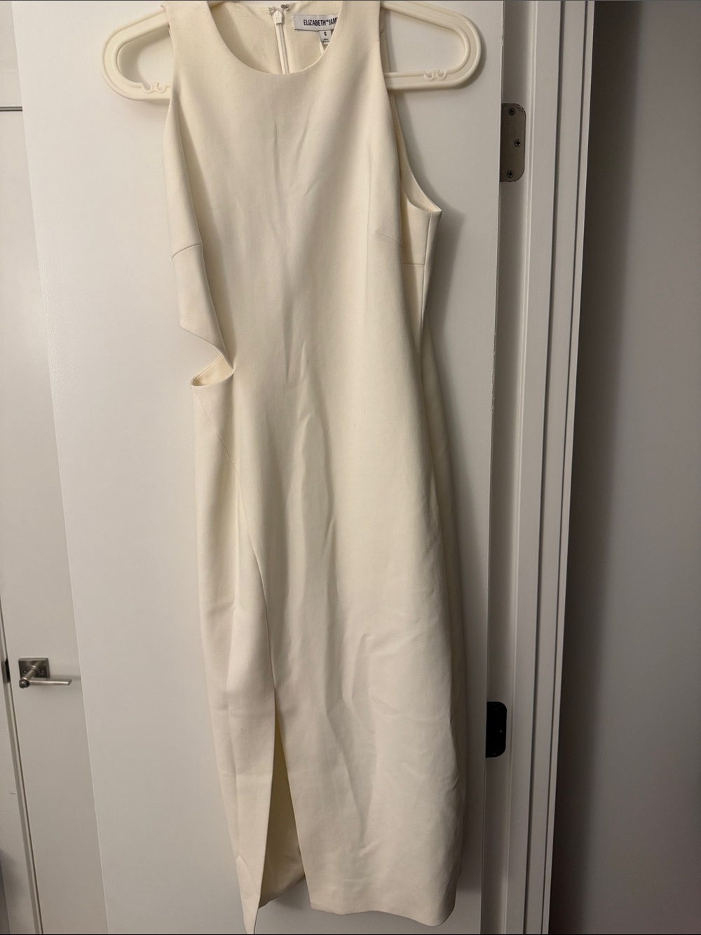 Elizabeth and James Ivory Sleeveless Cutout Midi Dress